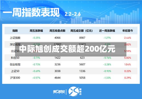 中际旭创成交额超200亿元