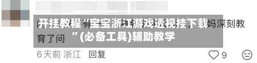 开挂教程“宝宝浙江游戏透视挂下载”(必备工具)辅助教学-第2张图片