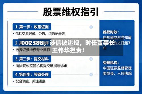002388，涉信披违规，时任董事长王伟华担责！