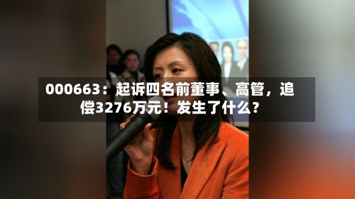 000663：起诉四名前董事、高管	，追偿3276万元！发生了什么？-第3张图片