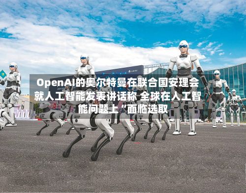 OpenAI的奥尔特曼在联合国安理会就人工智能发表讲话称 全球在人工智能问题上“面临选取”