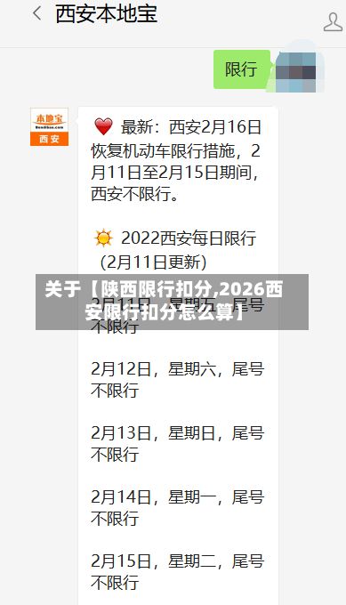 关于【陕西限行扣分,2026西安限行扣分怎么算】