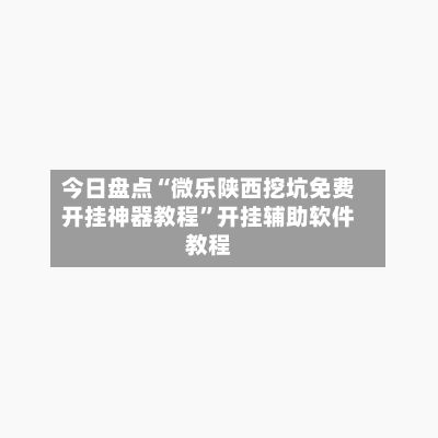 今日盘点“微乐陕西挖坑免费开挂神器教程”开挂辅助软件教程-第3张图片