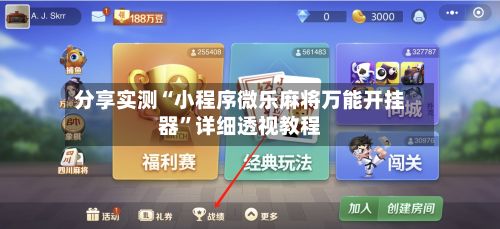分享实测“小程序微乐麻将万能开挂器”详细透视教程-第3张图片
