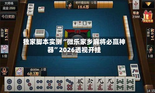 独家脚本实测“微乐家乡麻将必赢神器”2026透视开挂-第2张图片