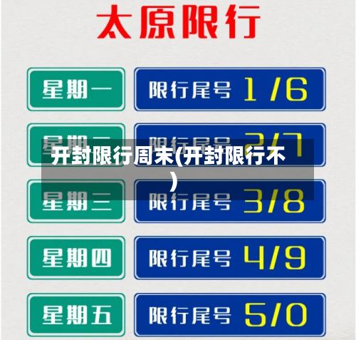 开封限行周末(开封限行不)