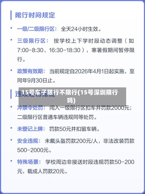 15号车子限行不限行(15号深圳限行吗)-第2张图片