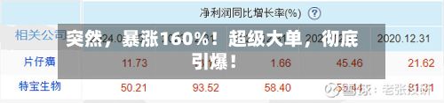 突然	，暴涨160%！超级大单，彻底引爆！-第2张图片