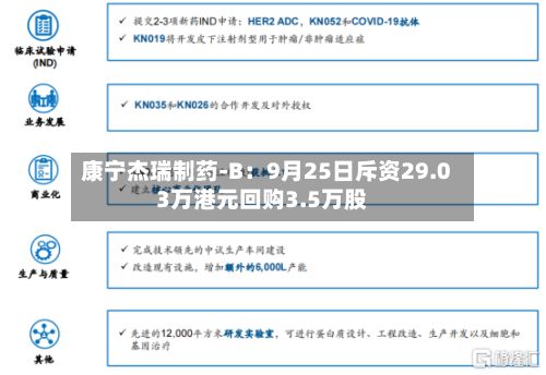 康宁杰瑞制药-B：9月25日斥资29.03万港元回购3.5万股-第2张图片