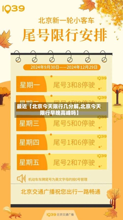 最近【北京今天限行几分解,北京今天限行早晚高峰吗】