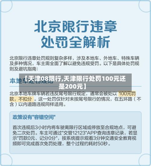 【天津08限行,天津限行处罚100元还是200元】