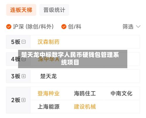 楚天龙中标数字人民币硬钱包管理系统项目
