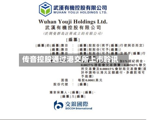 传音控股通过港交所上市聆讯