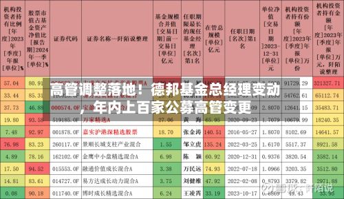 高管调整落地！德邦基金总经理变动，年内上百家公募高管变更-第2张图片