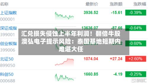 汇兑损失侵蚀上半年利润！翻倍牛股澳弘电子提示风险：泰国基地短期内难堪大任