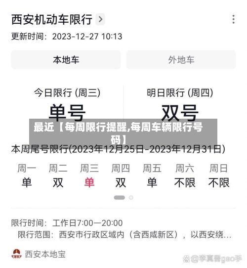 最近【每周限行提醒,每周车辆限行号码】-第2张图片