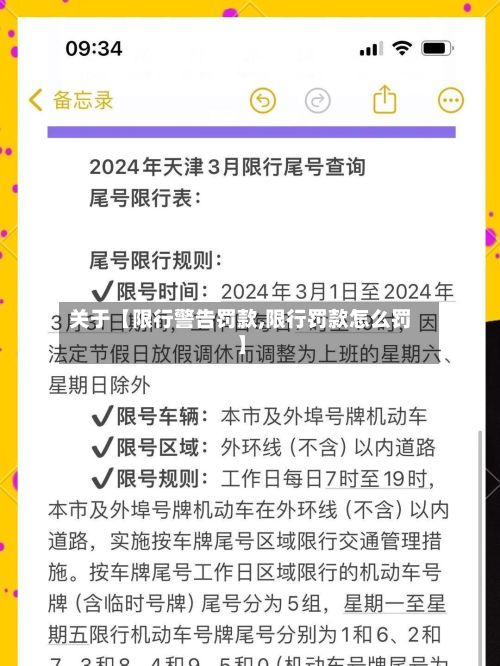关于【限行警告罚款,限行罚款怎么罚】
