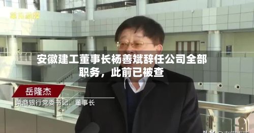 安徽建工董事长杨善斌辞任公司全部职务，此前已被查-第3张图片