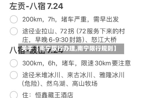关于【南宁限行办理,南宁限行规则】