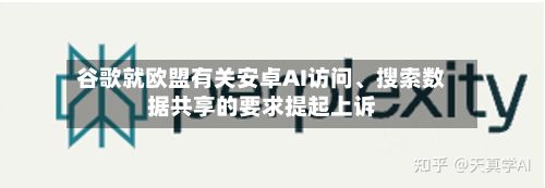 谷歌就欧盟有关安卓AI访问、搜索数据共享的要求提起上诉