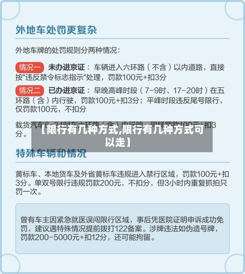 【限行有几种方式,限行有几种方式可以走】-第3张图片
