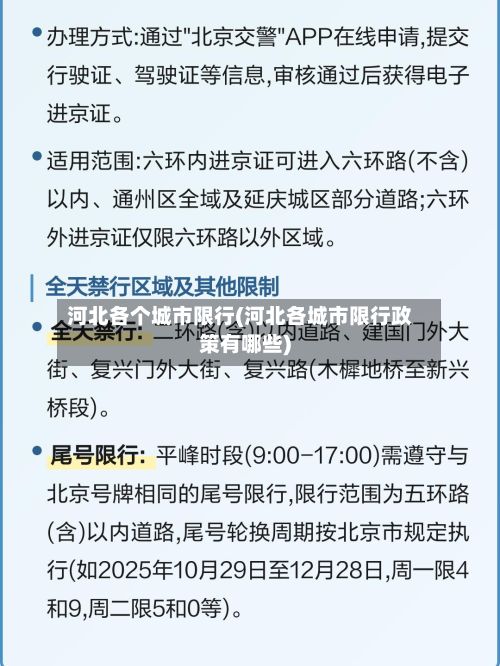 河北各个城市限行(河北各城市限行政策有哪些)-第3张图片