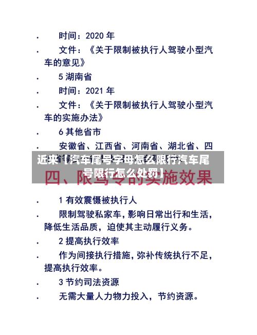 近来【汽车尾号字母怎么限行汽车尾号限行怎么处罚】-第2张图片