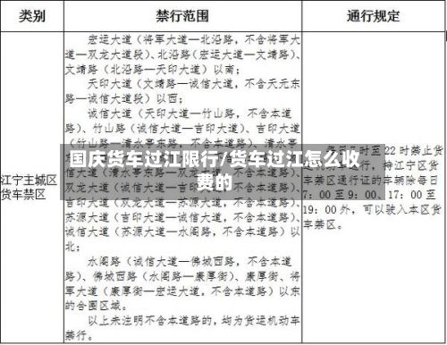 国庆货车过江限行/货车过江怎么收费的-第2张图片