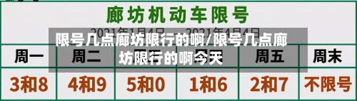 限号几点廊坊限行的啊/限号几点廊坊限行的啊今天-第2张图片