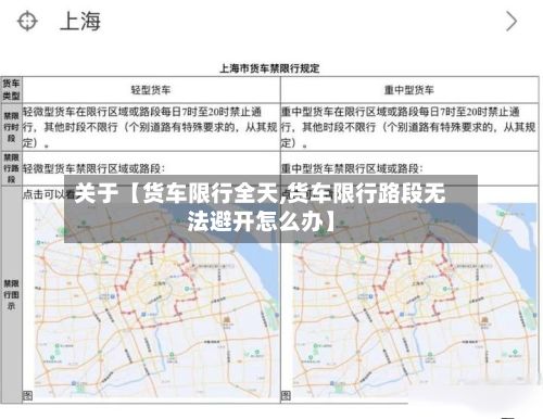 关于【货车限行全天,货车限行路段无法避开怎么办】-第3张图片