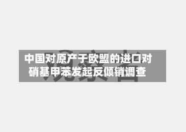 中国对原产于欧盟的进口对硝基甲苯发起反倾销调查-第3张图片