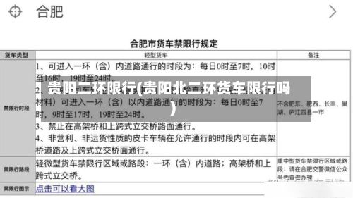 贵阳二环限行(贵阳北二环货车限行吗)-第2张图片
