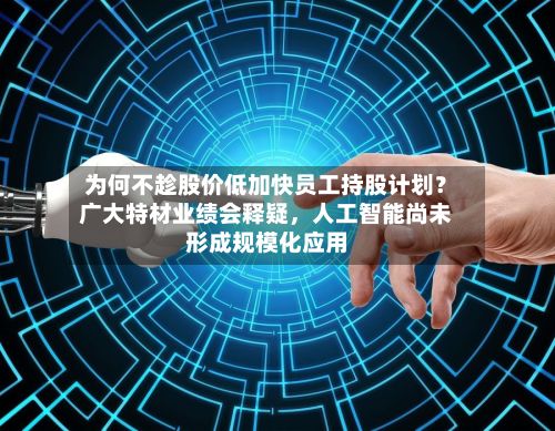为何不趁股价低加快员工持股计划？广大特材业绩会释疑，人工智能尚未形成规模化应用-第2张图片