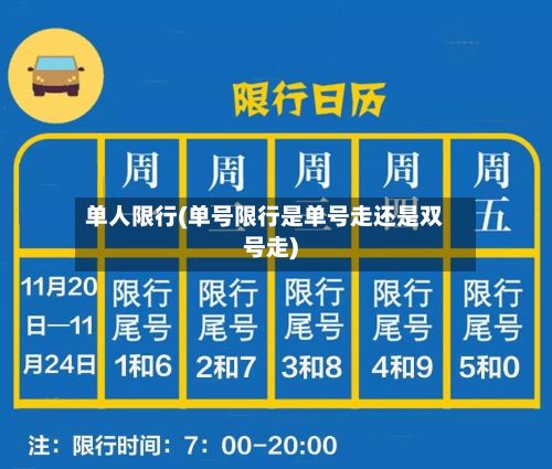 单人限行(单号限行是单号走还是双号走)-第2张图片