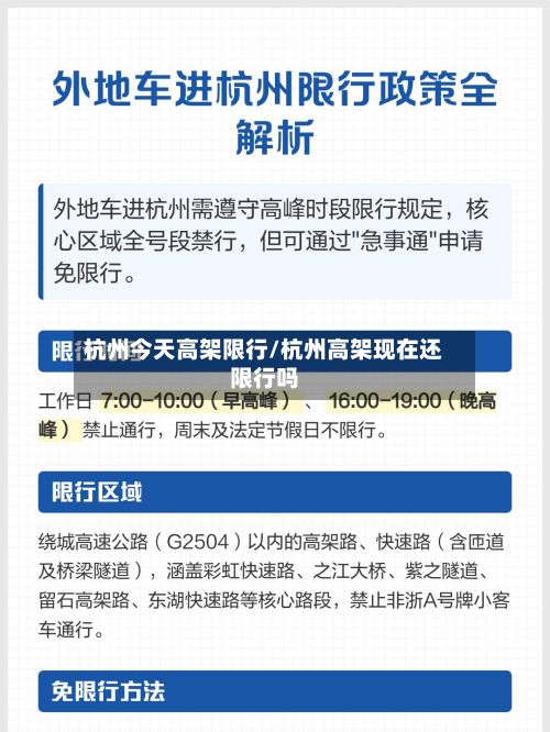 杭州今天高架限行/杭州高架现在还限行吗