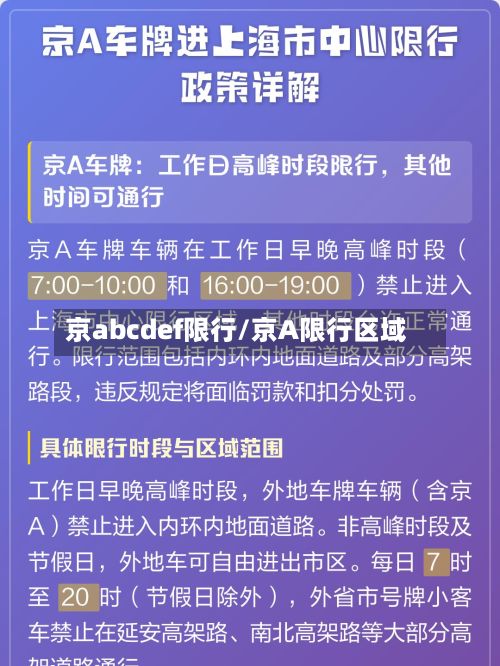 京abcdef限行/京A限行区域