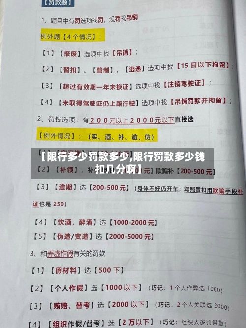【限行多少罚款多少,限行罚款多少钱扣几分啊】