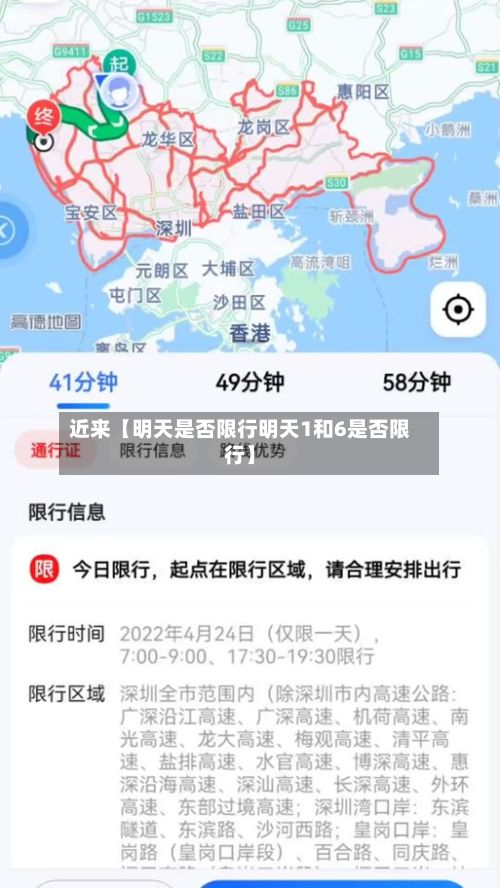 近来【明天是否限行明天1和6是否限行】