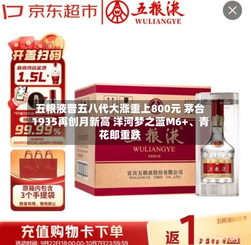 五粮液普五八代大涨重上800元 茅台1935再创月新高 洋河梦之蓝M6+、青花郎重跌