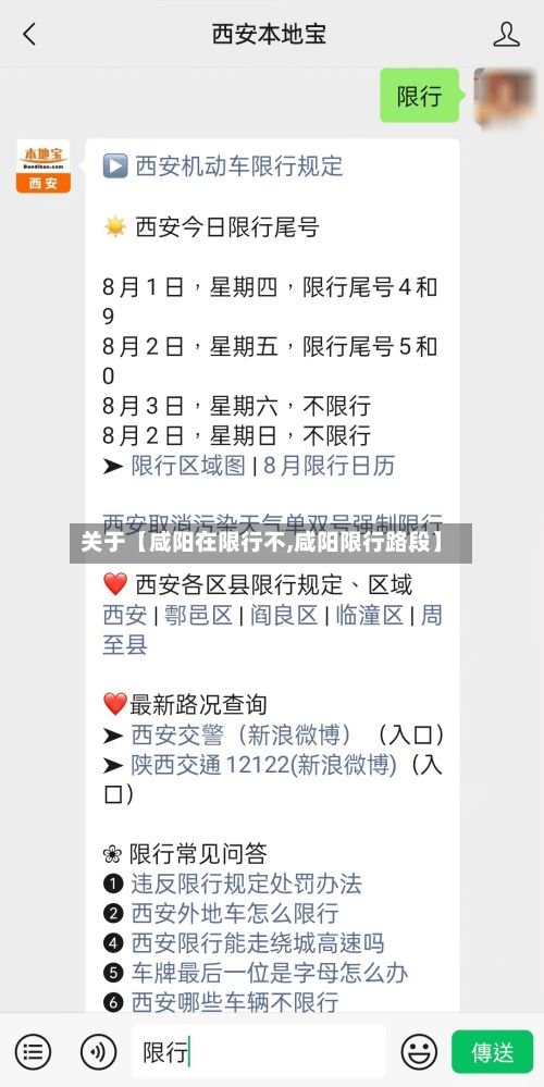关于【咸阳在限行不,咸阳限行路段】