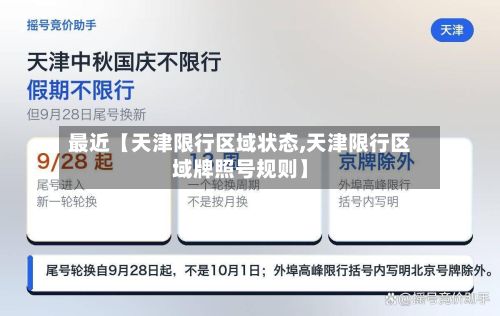 最近【天津限行区域状态,天津限行区域牌照号规则】