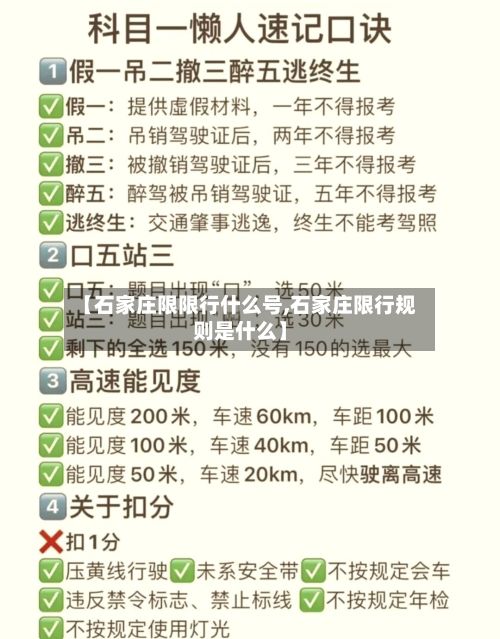 【石家庄限限行什么号,石家庄限行规则是什么】-第2张图片