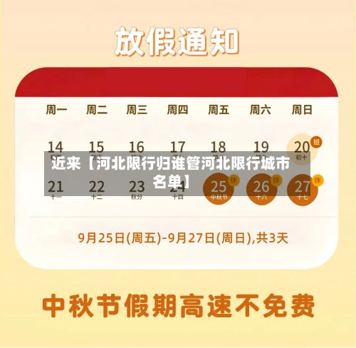 近来【河北限行归谁管河北限行城市名单】