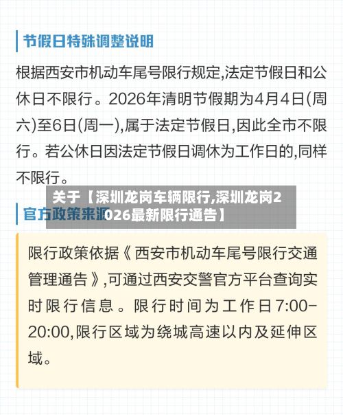关于【深圳龙岗车辆限行,深圳龙岗2026最新限行通告】
