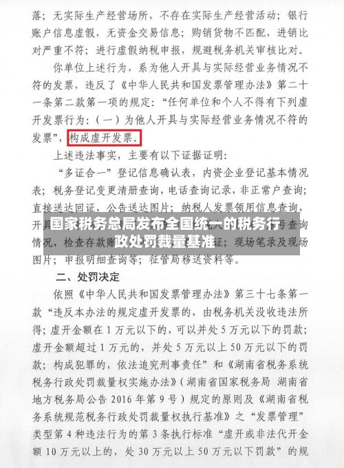 国家税务总局发布全国统一的税务行政处罚裁量基准-第3张图片