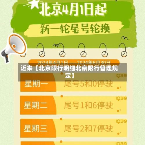 近来【北京限行明细北京限行管理规定】