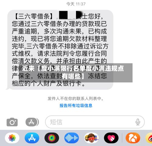 近来【度小满限行名单度小满违规点有哪些】-第3张图片