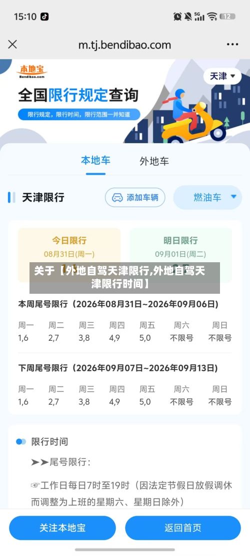 关于【外地自驾天津限行,外地自驾天津限行时间】