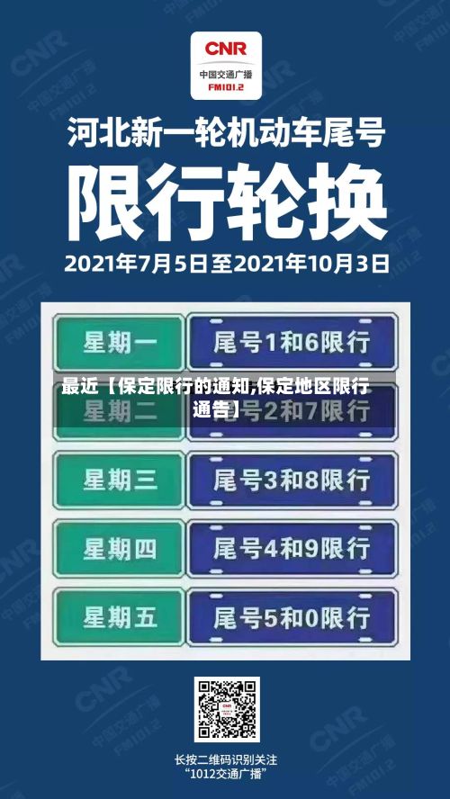 最近【保定限行的通知,保定地区限行通告】-第2张图片