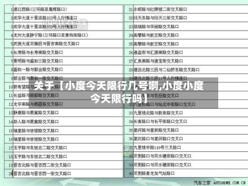 关于【小度今天限行几号啊,小度小度今天限行吗】